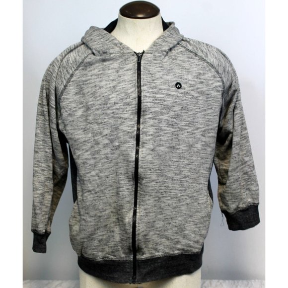 Airwalk Men's Zip Up Hoodie Sweater Sz L Gray Long Sleeves Pockets Lightweight - Picture 1 of 8